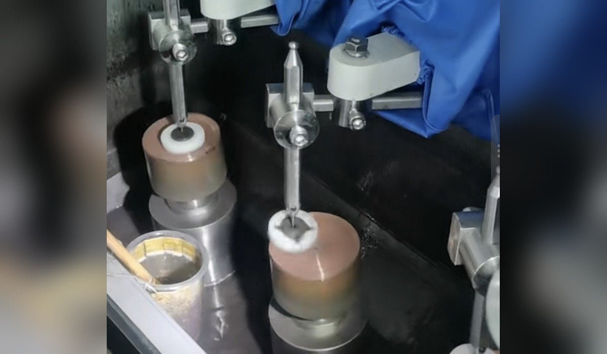 Concave lenses R1-R20 mm polished six at a time on the FP-6U six spindle optical polishing machine